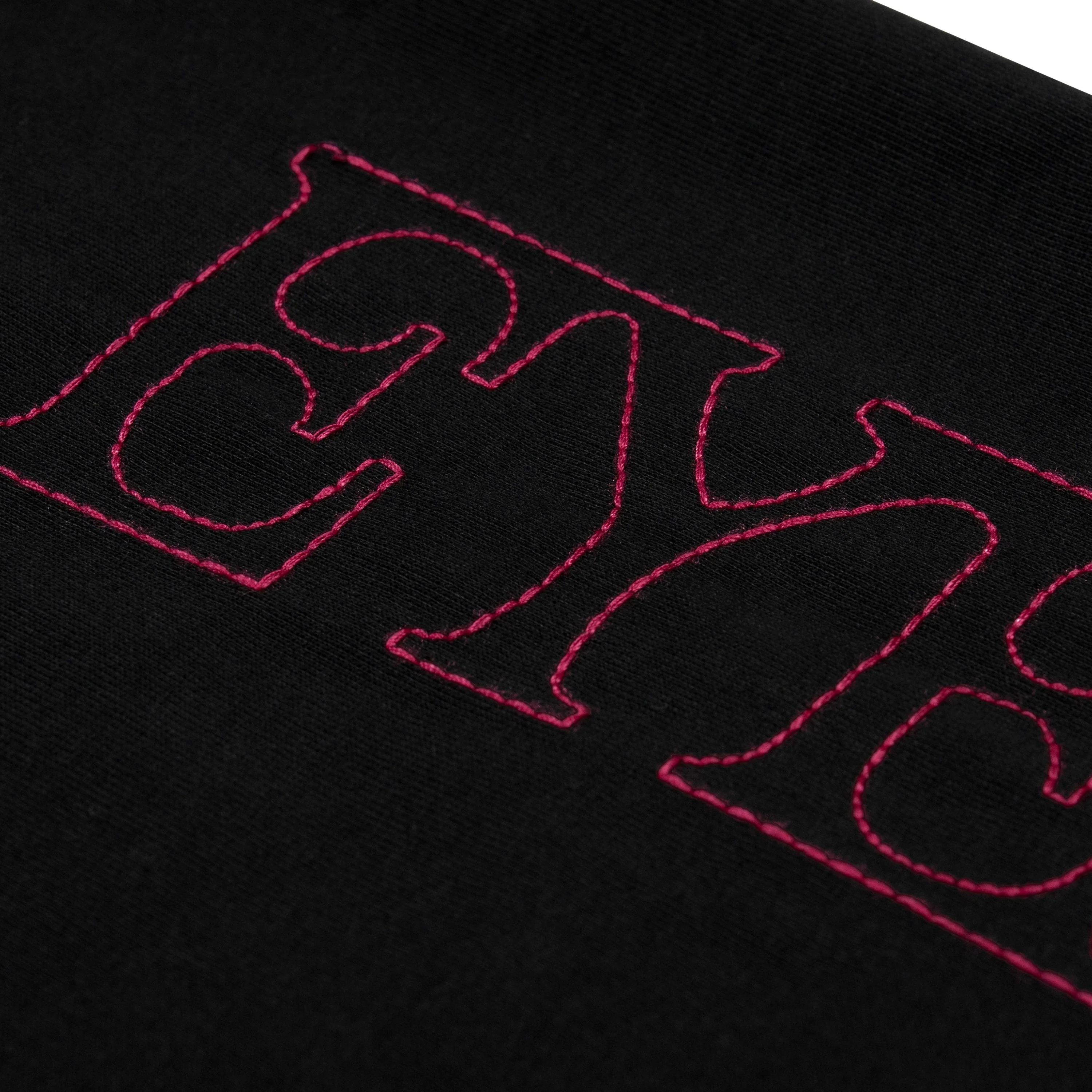 KATSEYE x EYEKONS Logo Stitch Black T-Shirt - Image 4